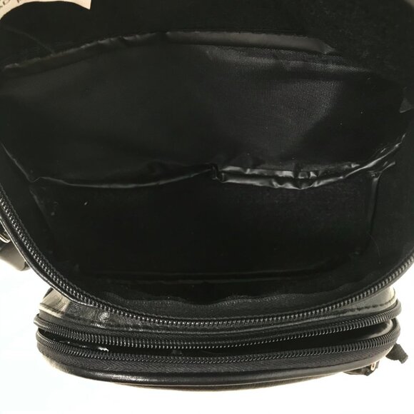 Vintage 90s Grunge Black Leather Fanny Pack Waist Bum Bag Sling Bag / Unisex - Picture 8 of 9